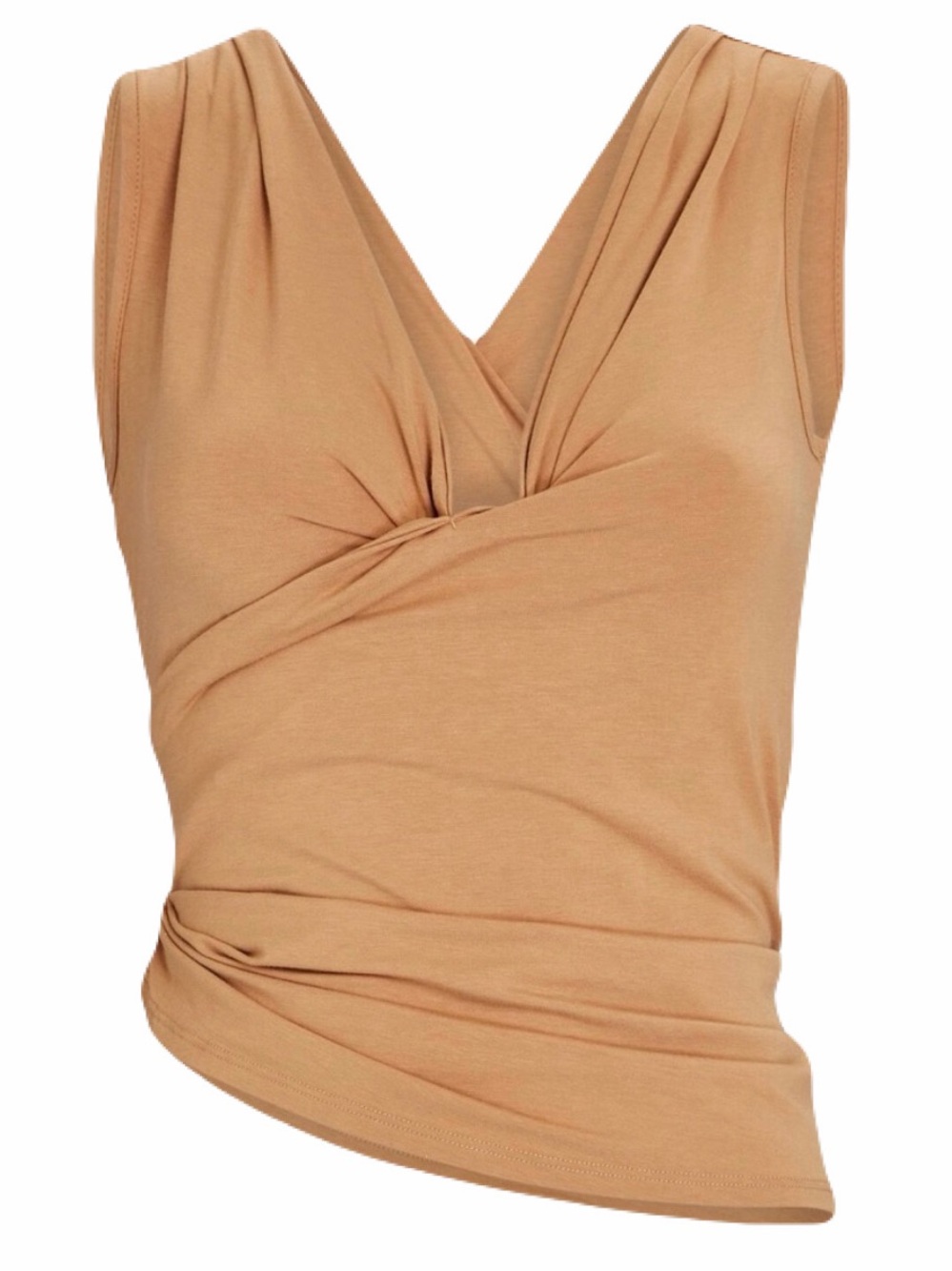 The Line by K Umi Ruched Tank Top in Camel Tan, Women’s size Small